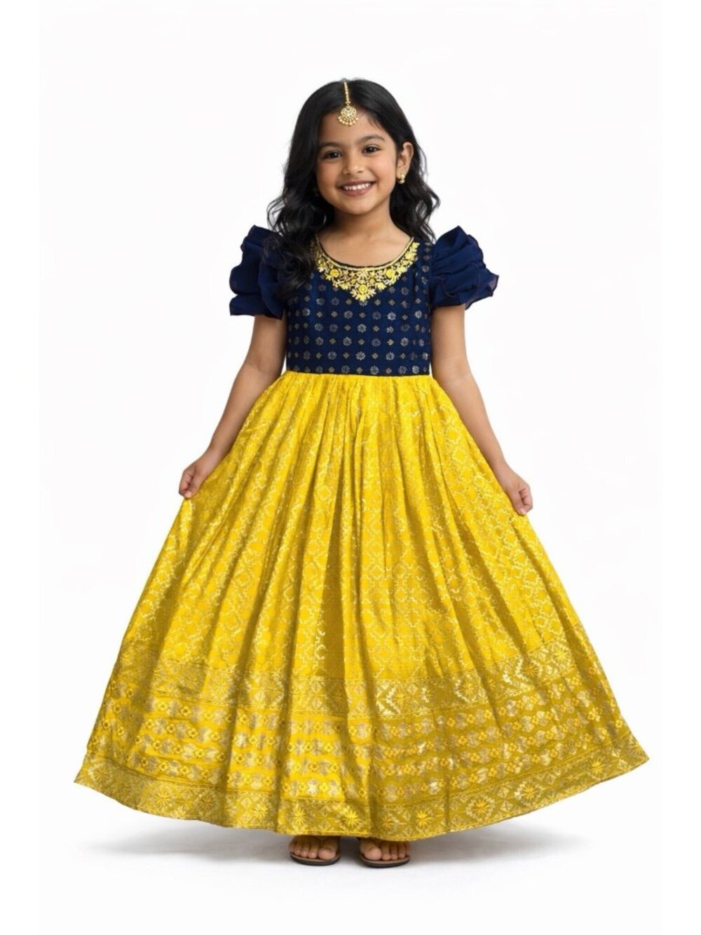Stunning Girls Formal Holiday Dress Sz 24 6/7 Beaded sequence floral Made India